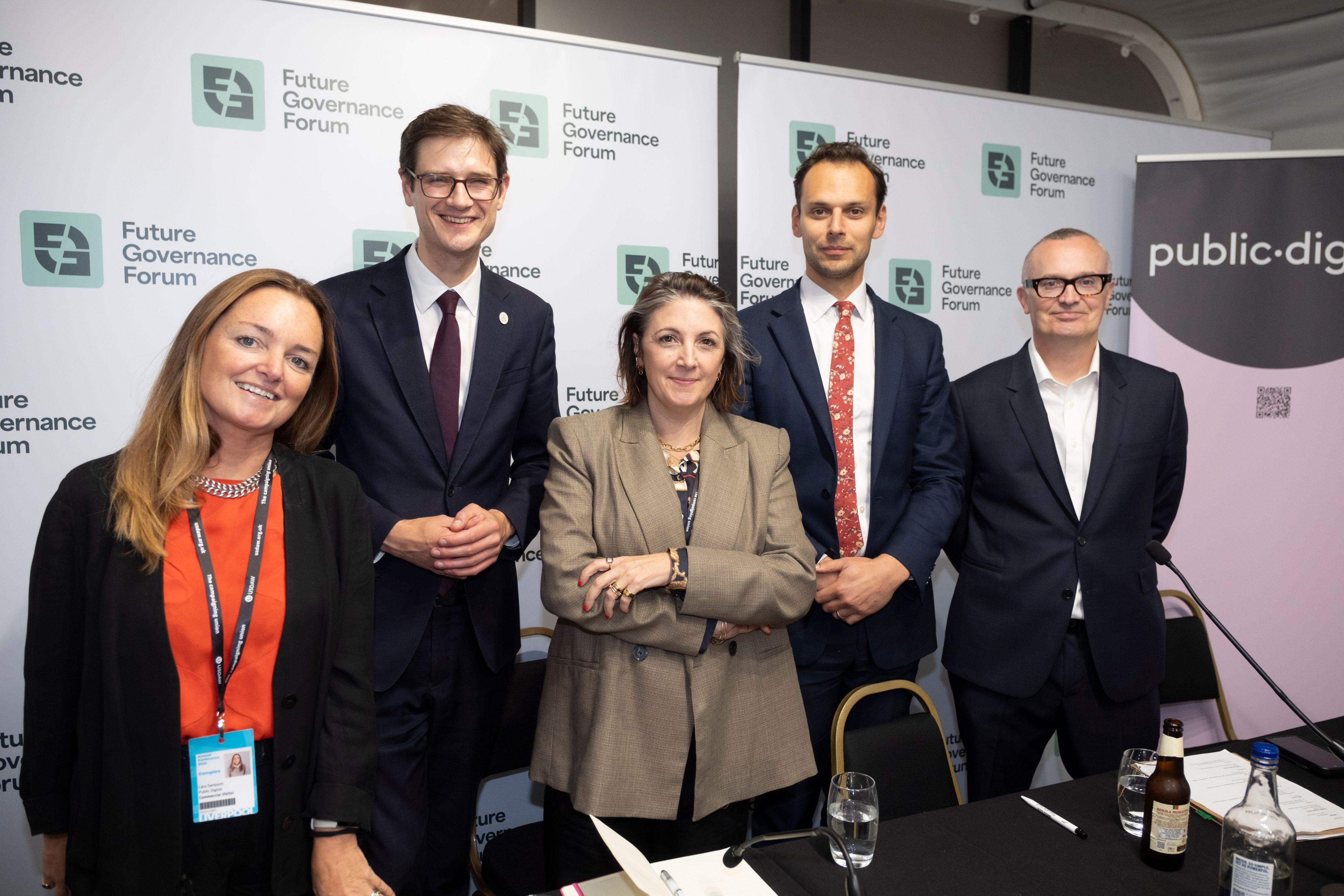 L-R: Lara Sampson, Cllr Tom Hunt, Helen MacNamara, Josh Simons MP, Ben Terrett CBE (Credit: Andrew Ward)
