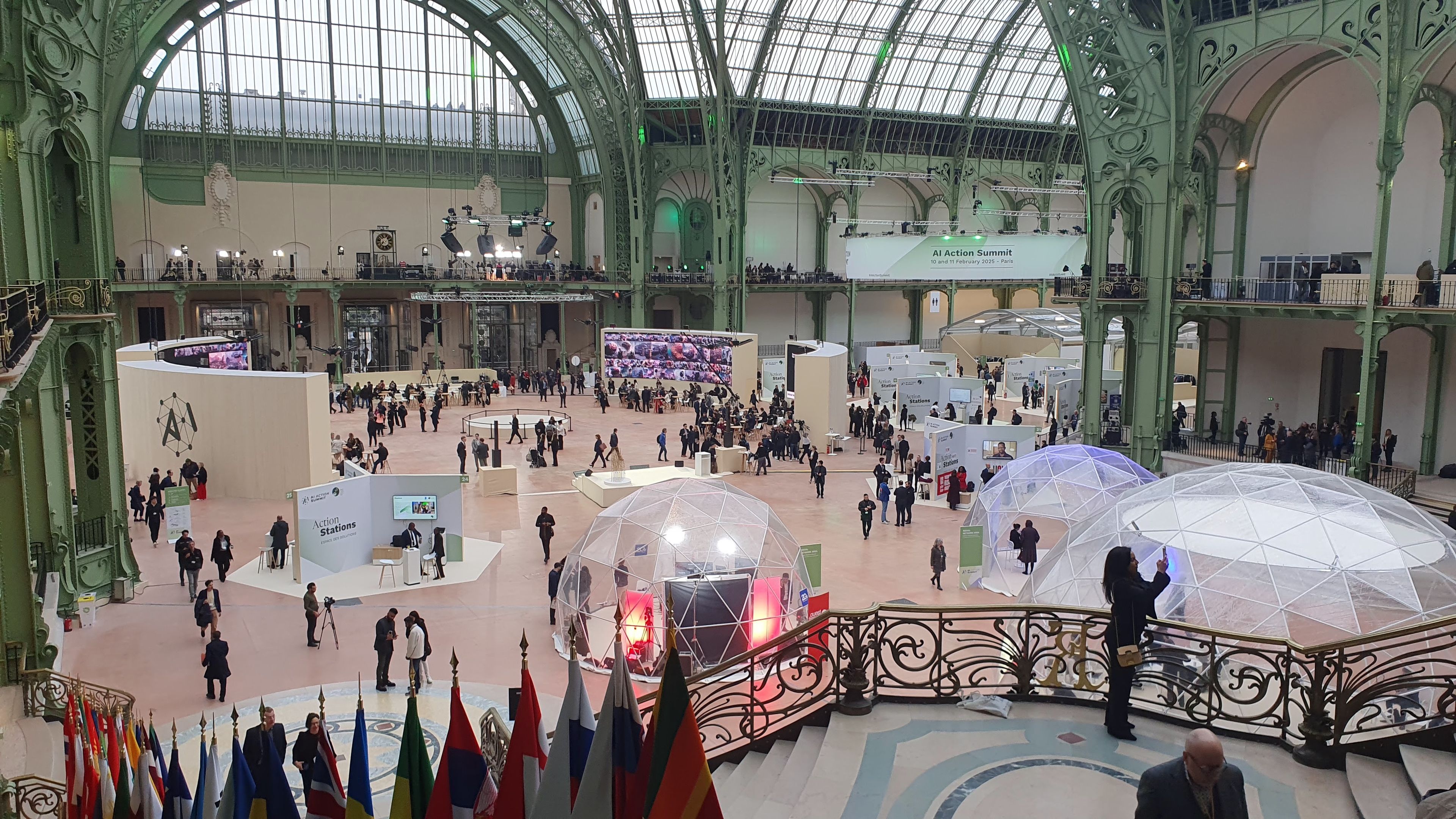 Inside the AI Action Summit, at the Grand Palais, Paris