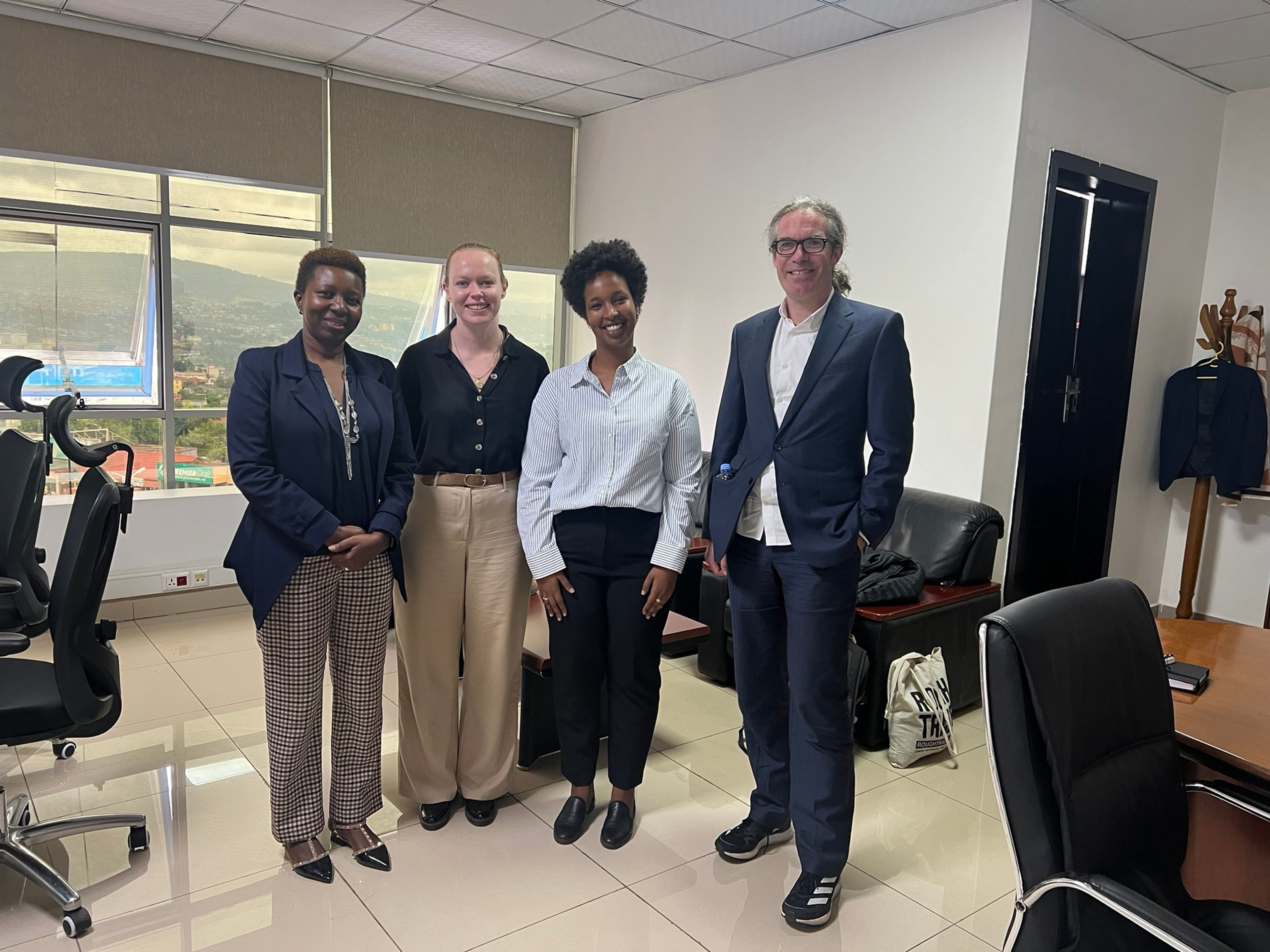 The Public Digital team – Samira Matan and James Stewart (left) – in Kigali last month, leading workshops on data governance in the Rwanda Revenue Authority