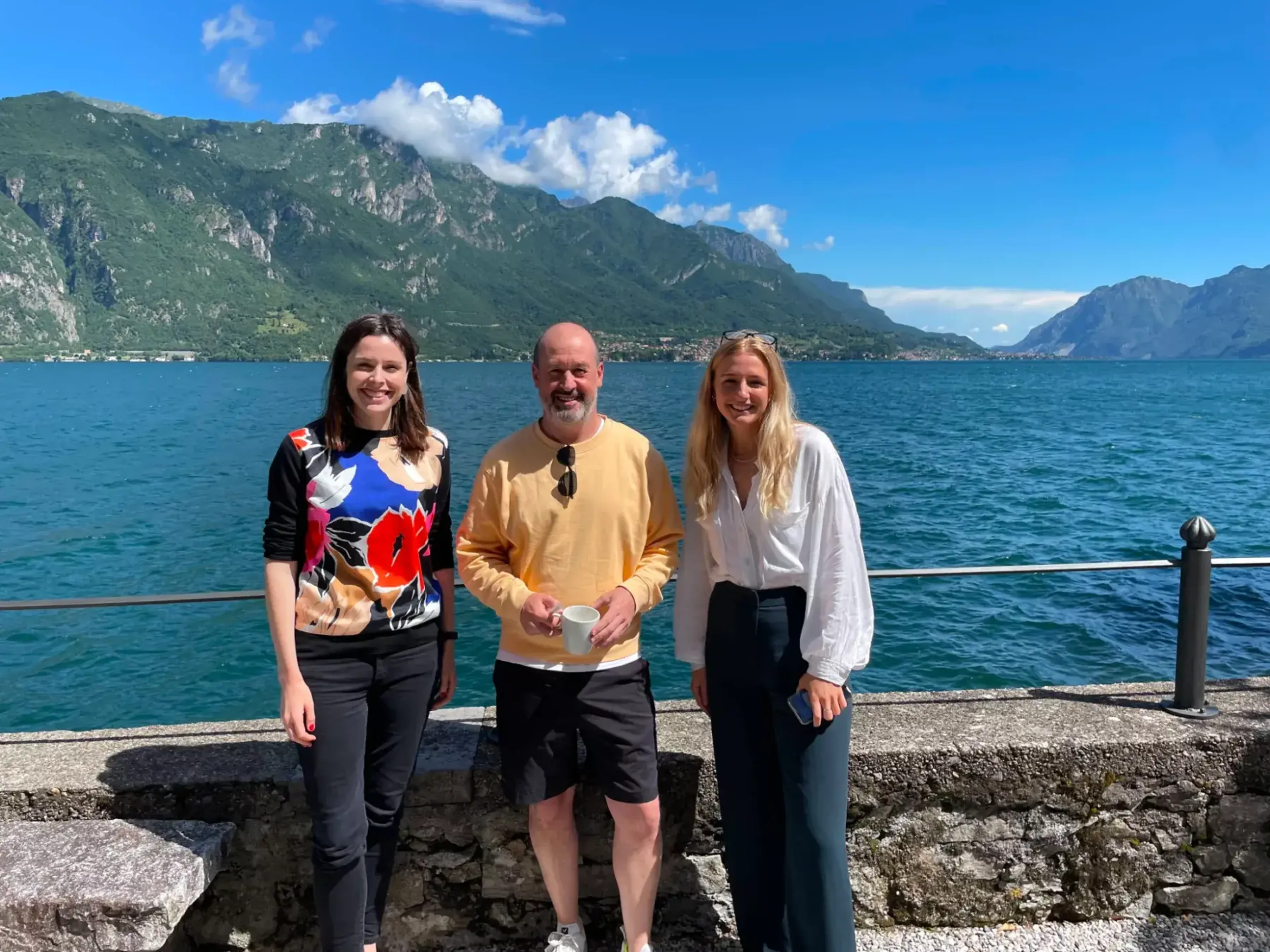 Emily, Mike and Philippa at the Rockefeller Bellagio Center, Italy, in June