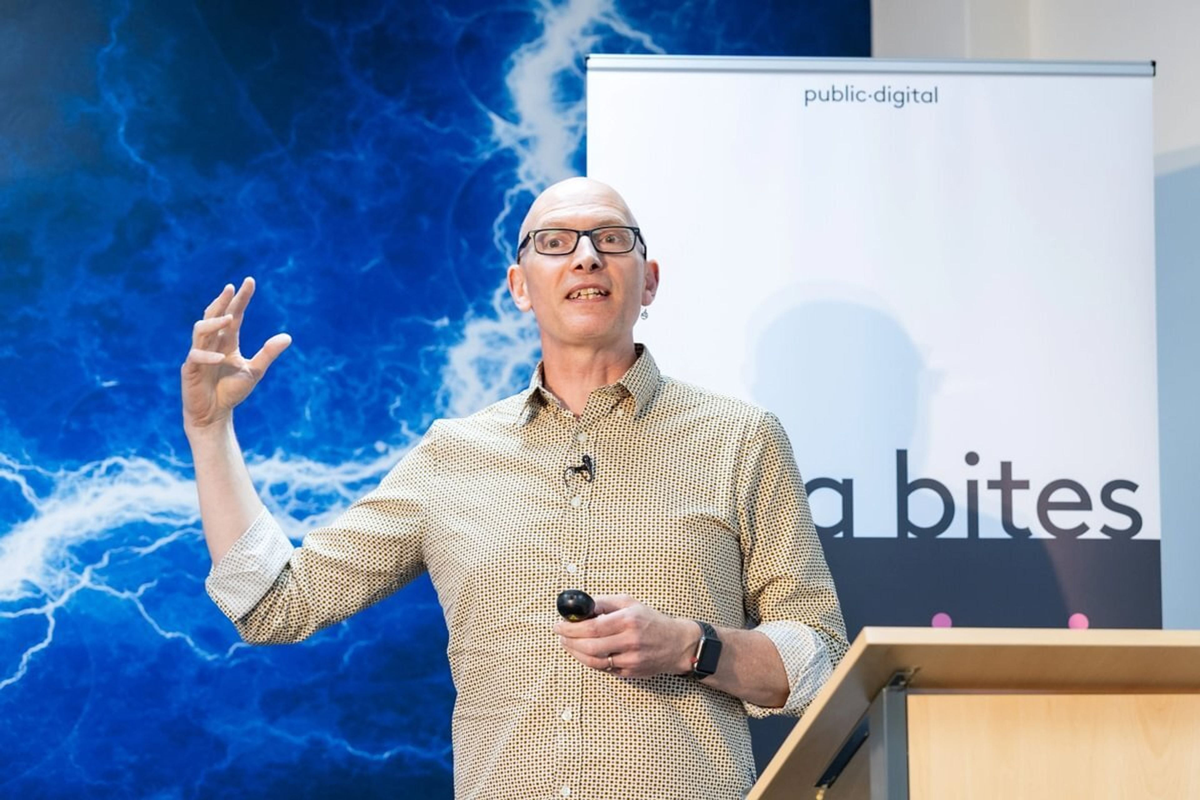 Chris Pointon delivering his data bites presentation