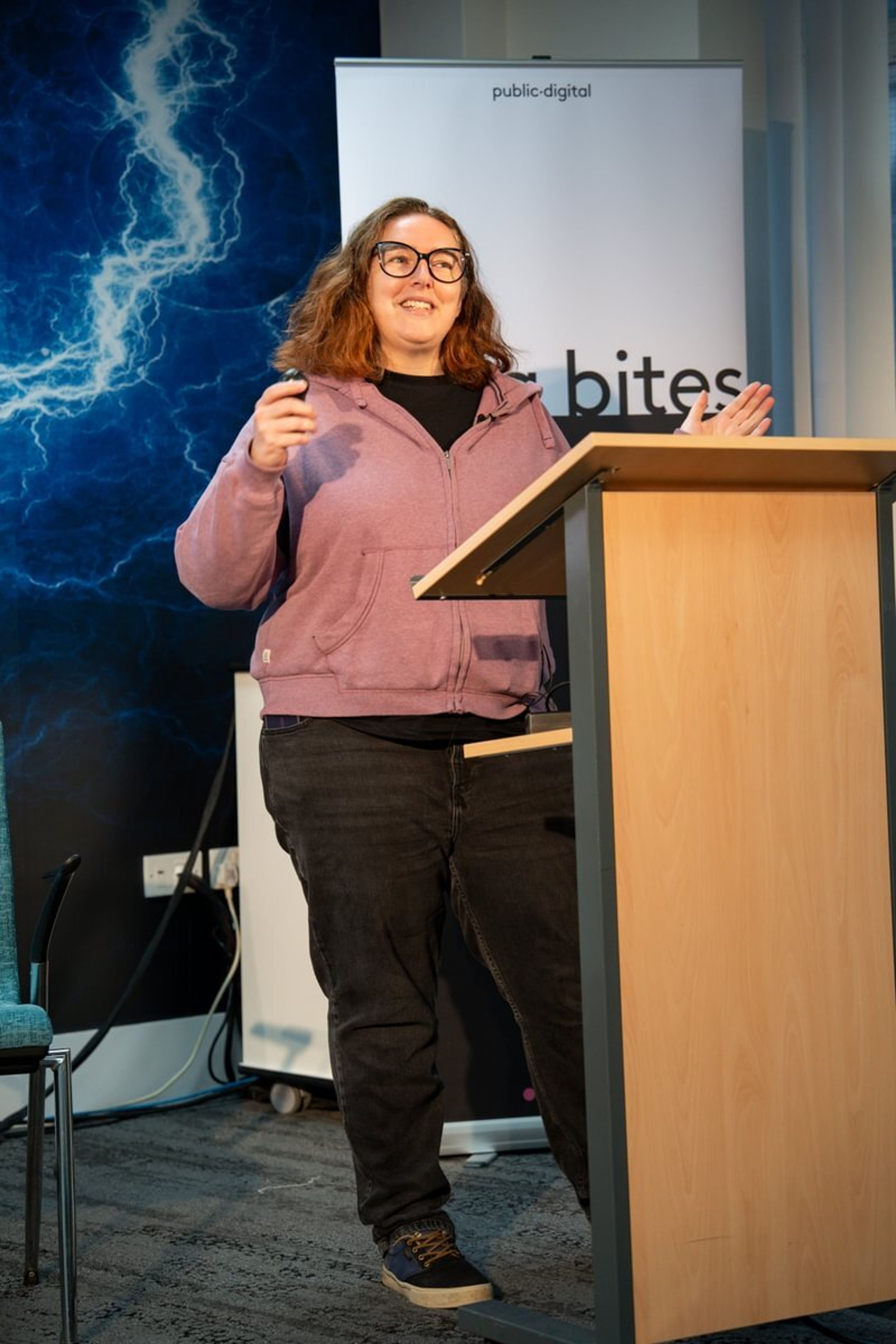 Liz Lutgendorff delivering her data bites presentation