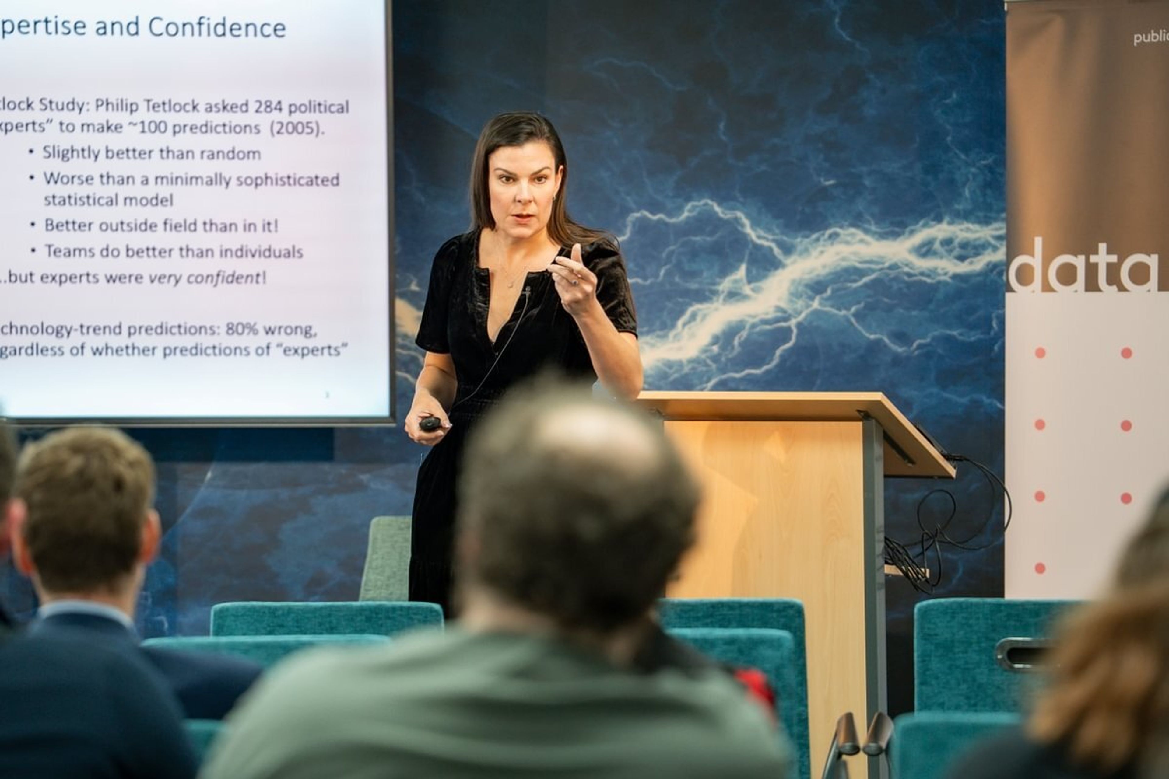 Laura Gilbert delivers her data bites presentation
