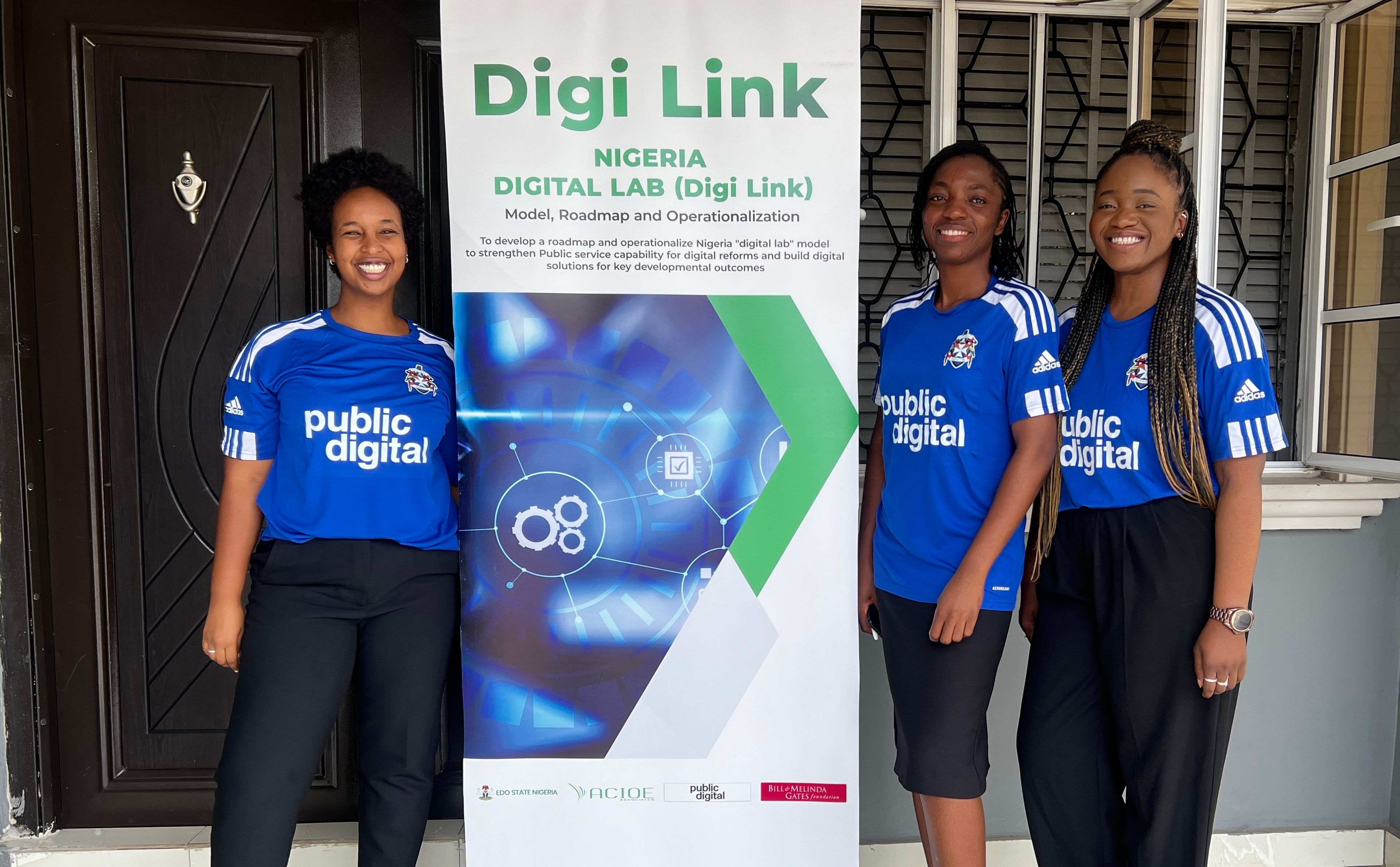 Samira, Blessing and Onyeka working in Edo State.