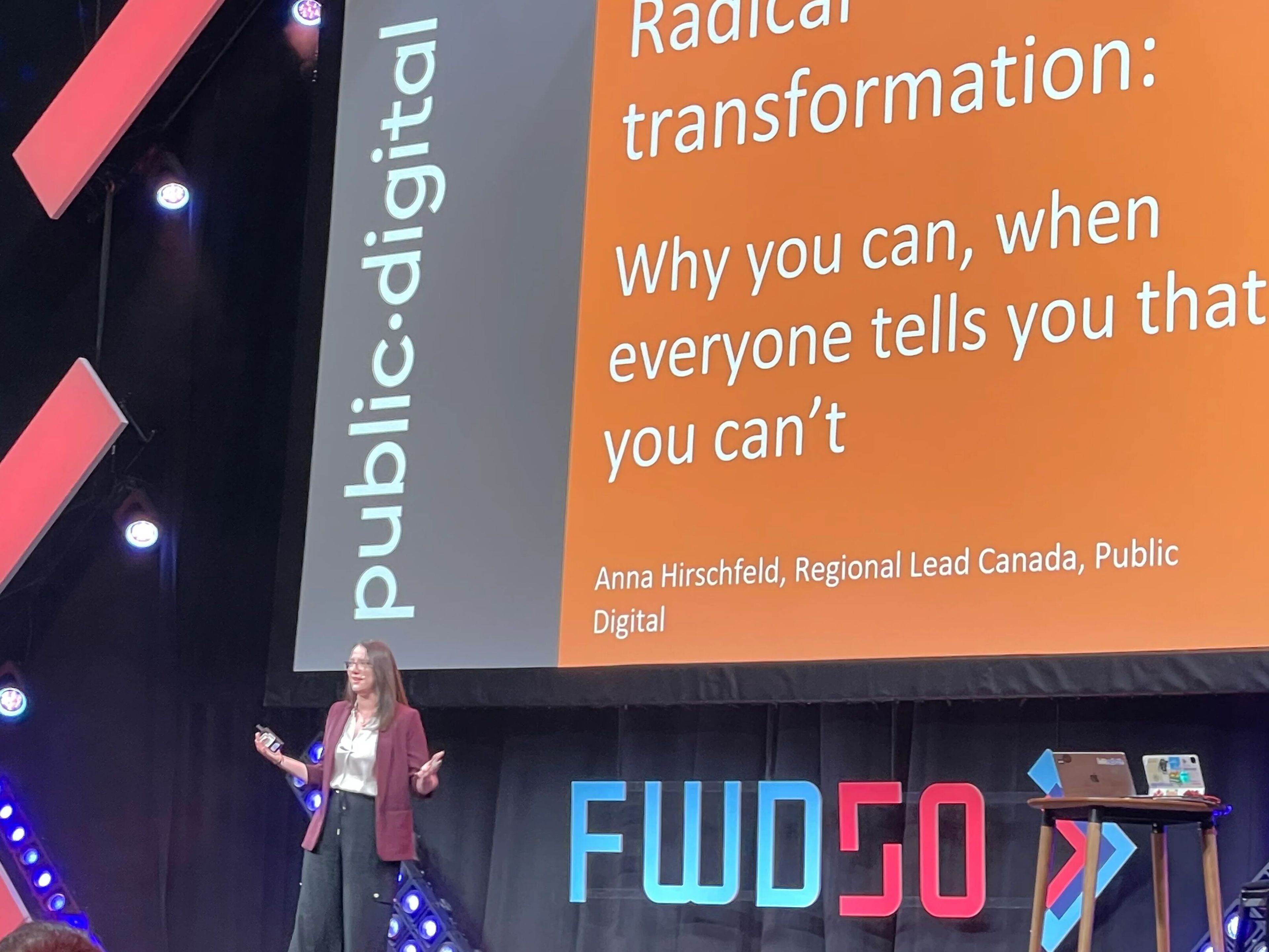 Anna Hirschfeld at the FWD50 Conference, Ontario