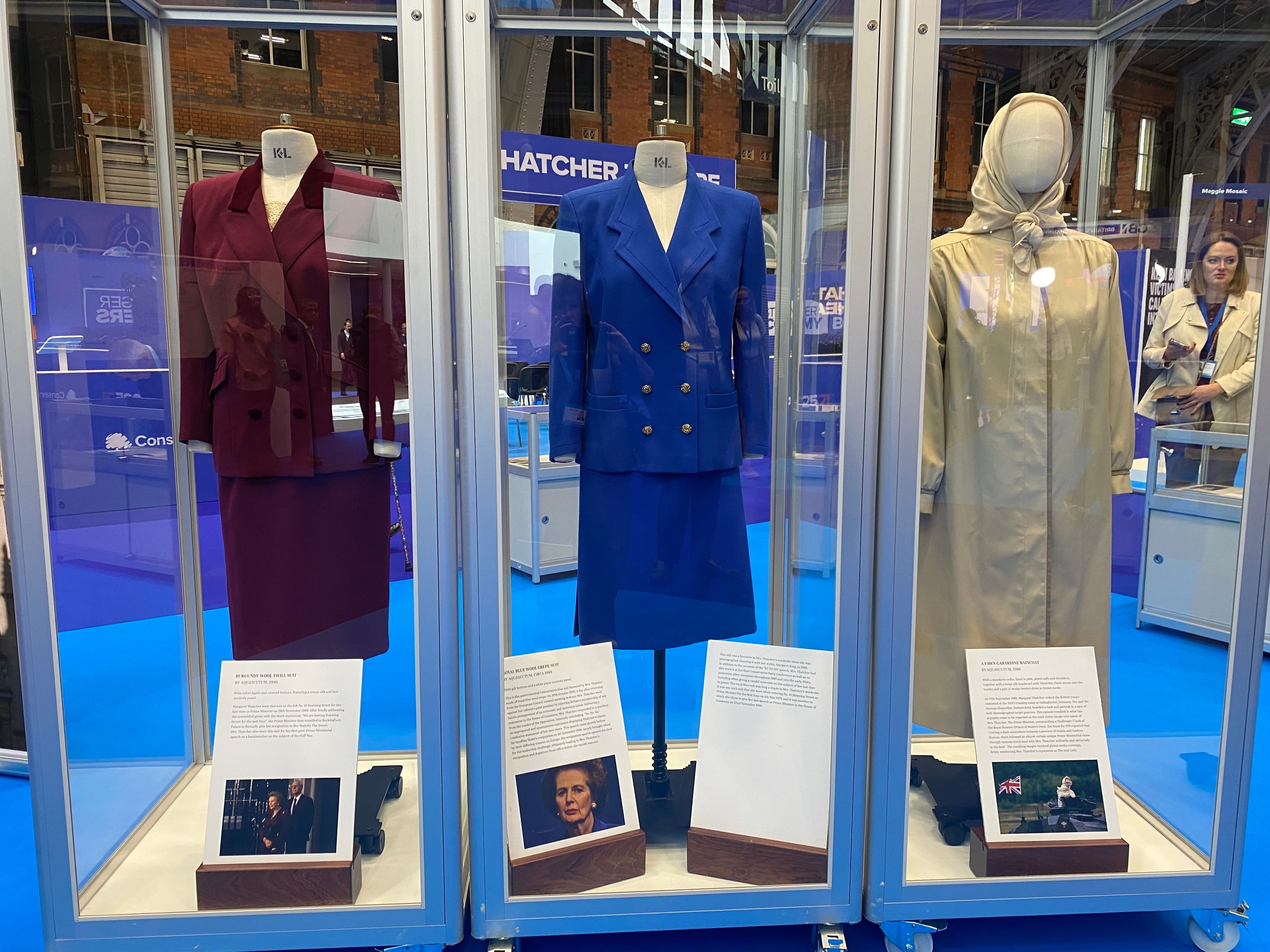 An exhibition of outfits made famous by Margaret Thatcher
