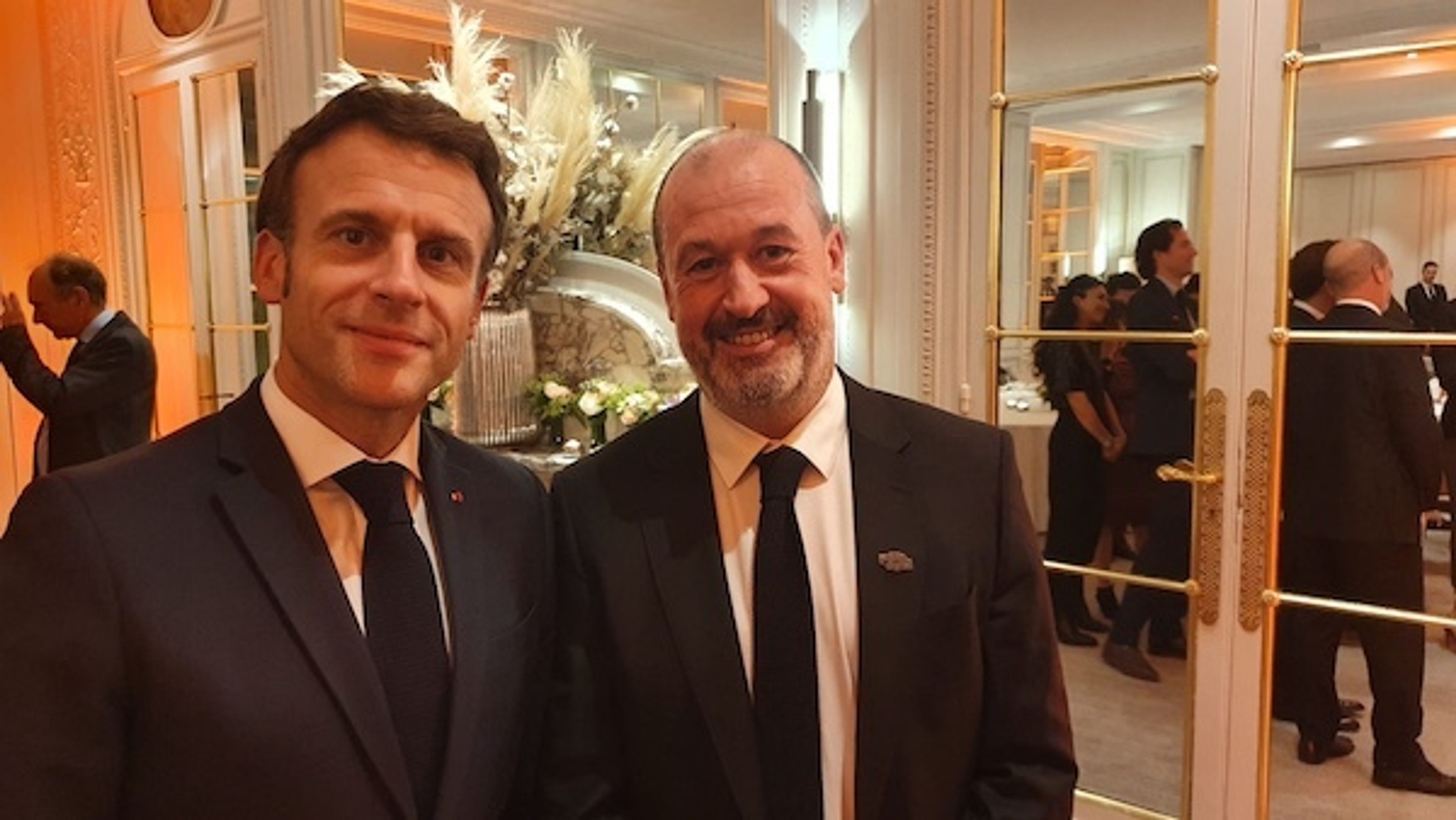 Emmanuel Macron and Mike Bracken