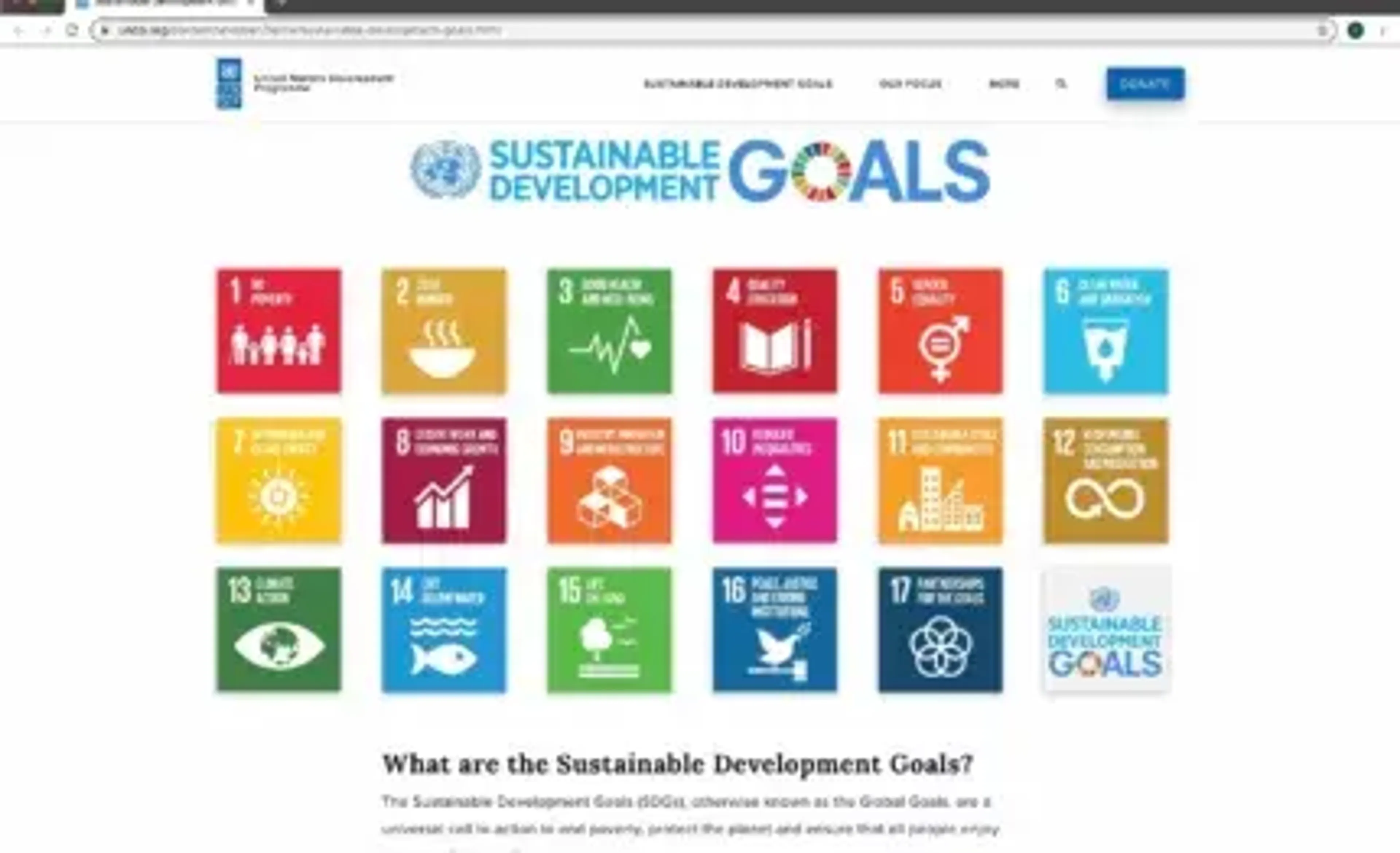 UN Sustainable Development goals