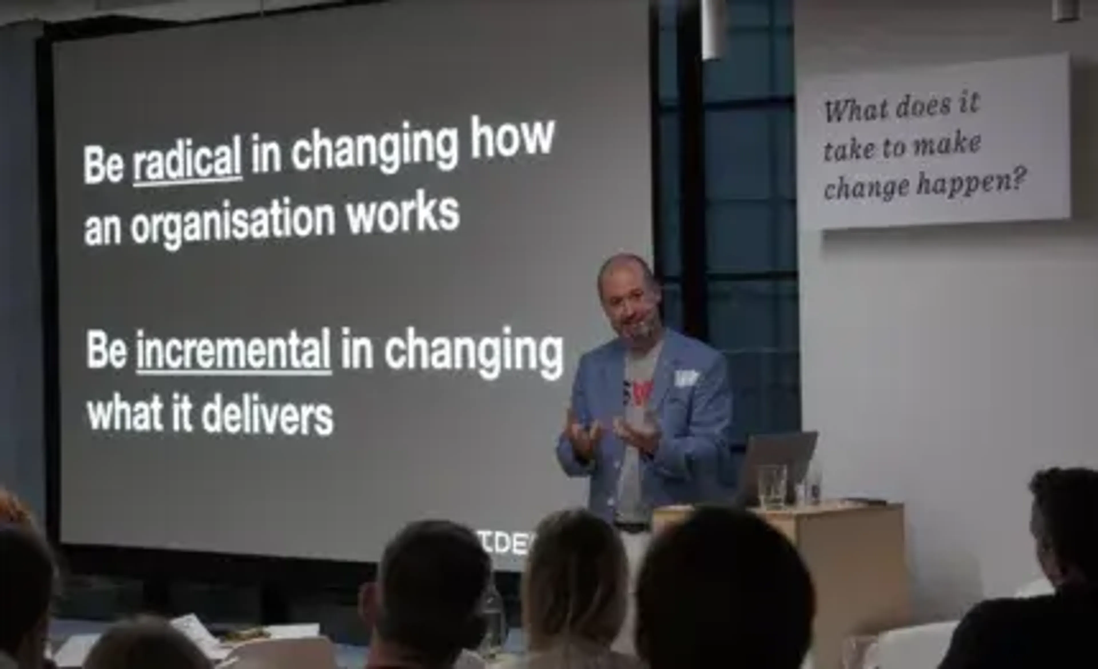 Radical org change, incremental delivery change