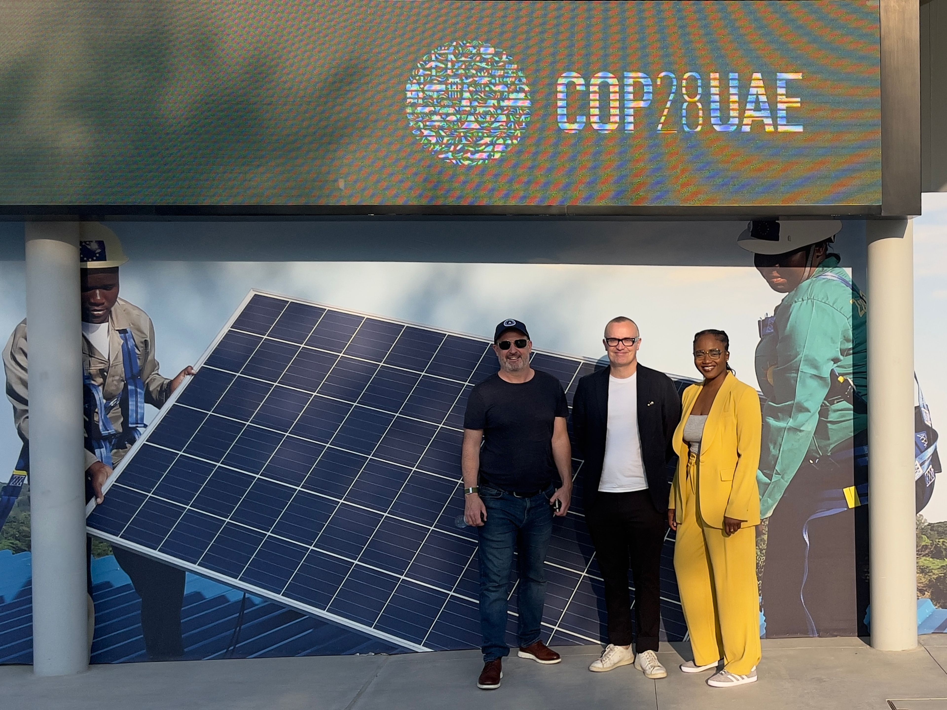 Mike, Ben and Onyeka at COP28 UAE, Dubai