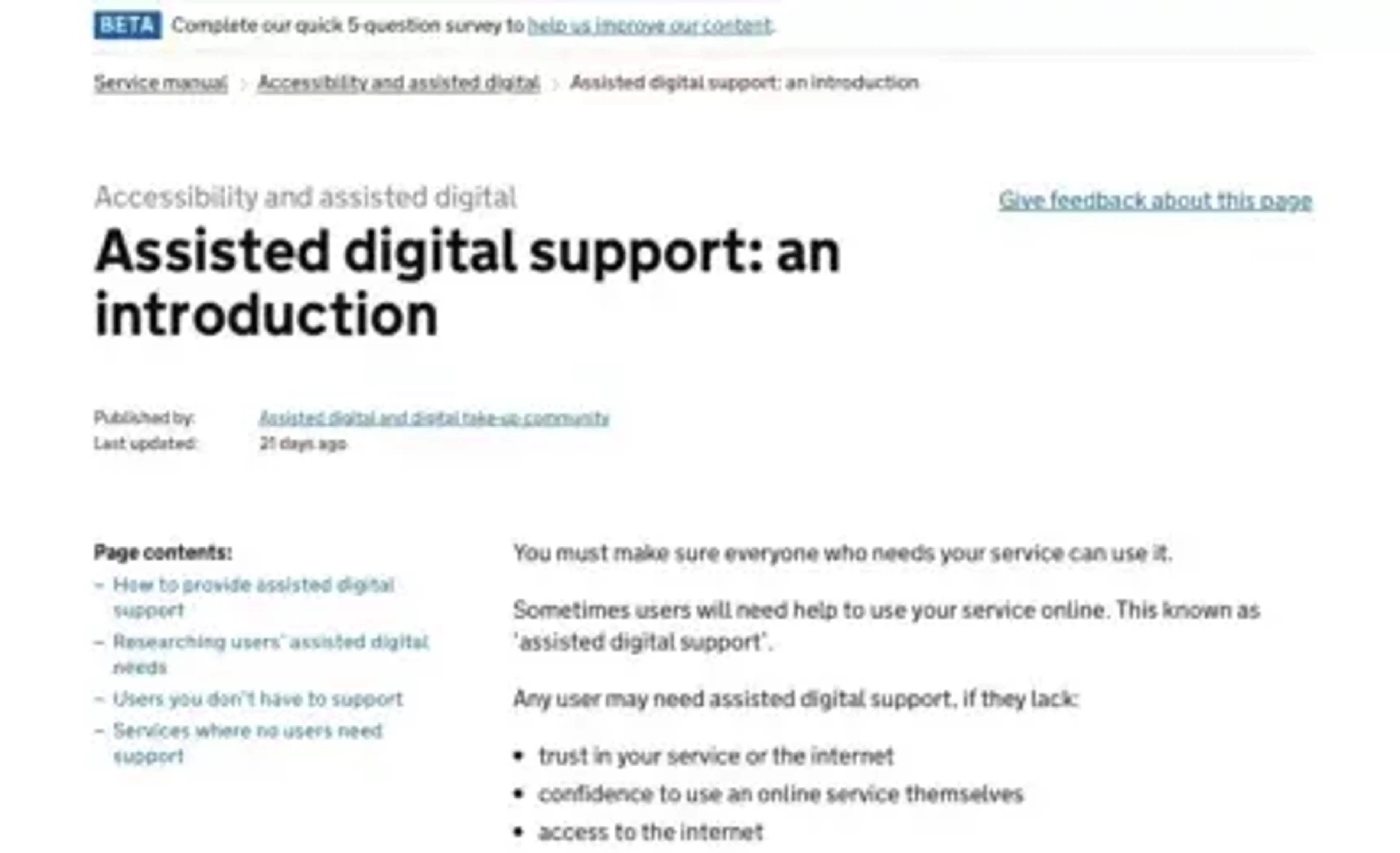 assisted digital support