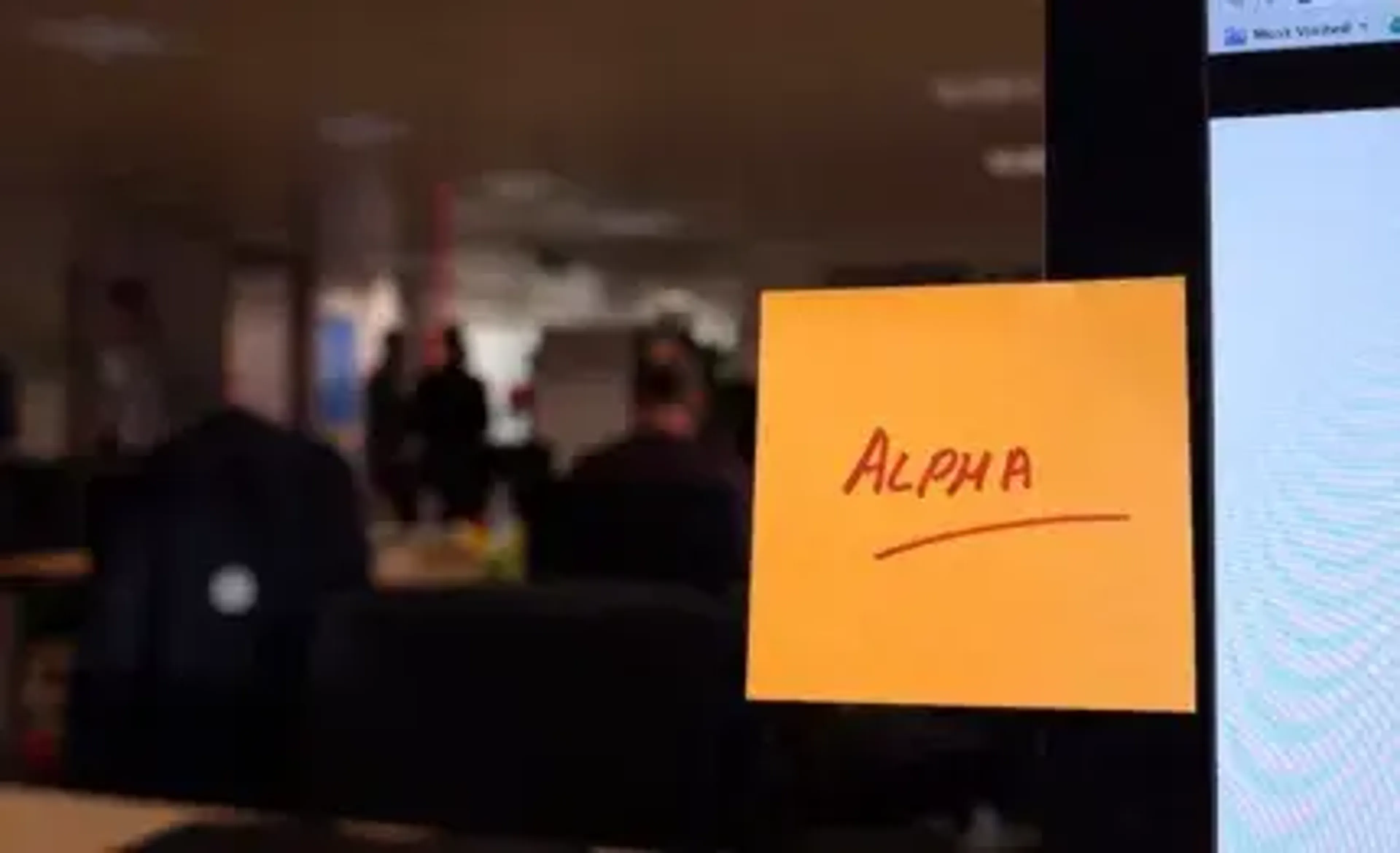 Alpha Teal post-it note