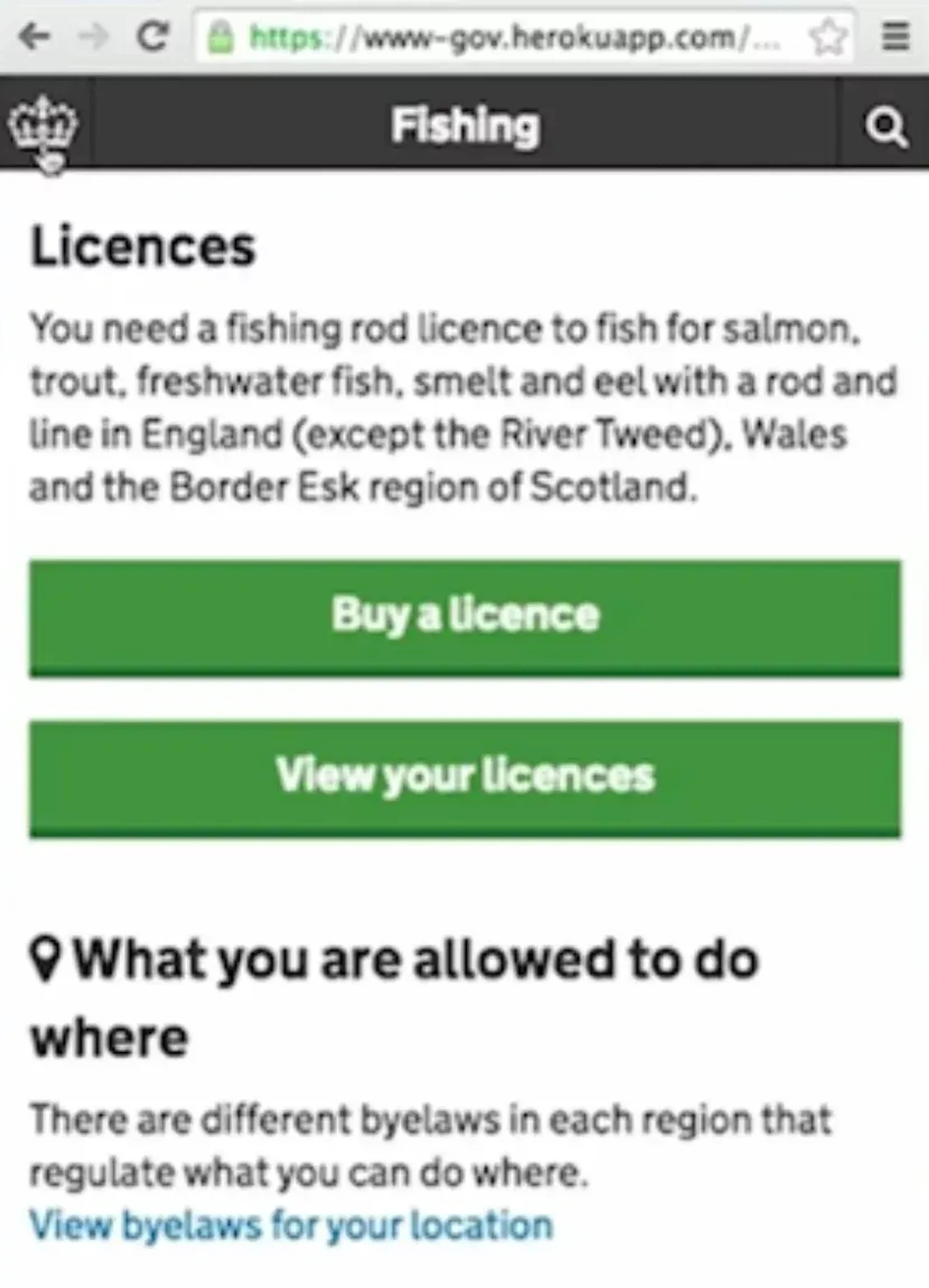 Fishing licence