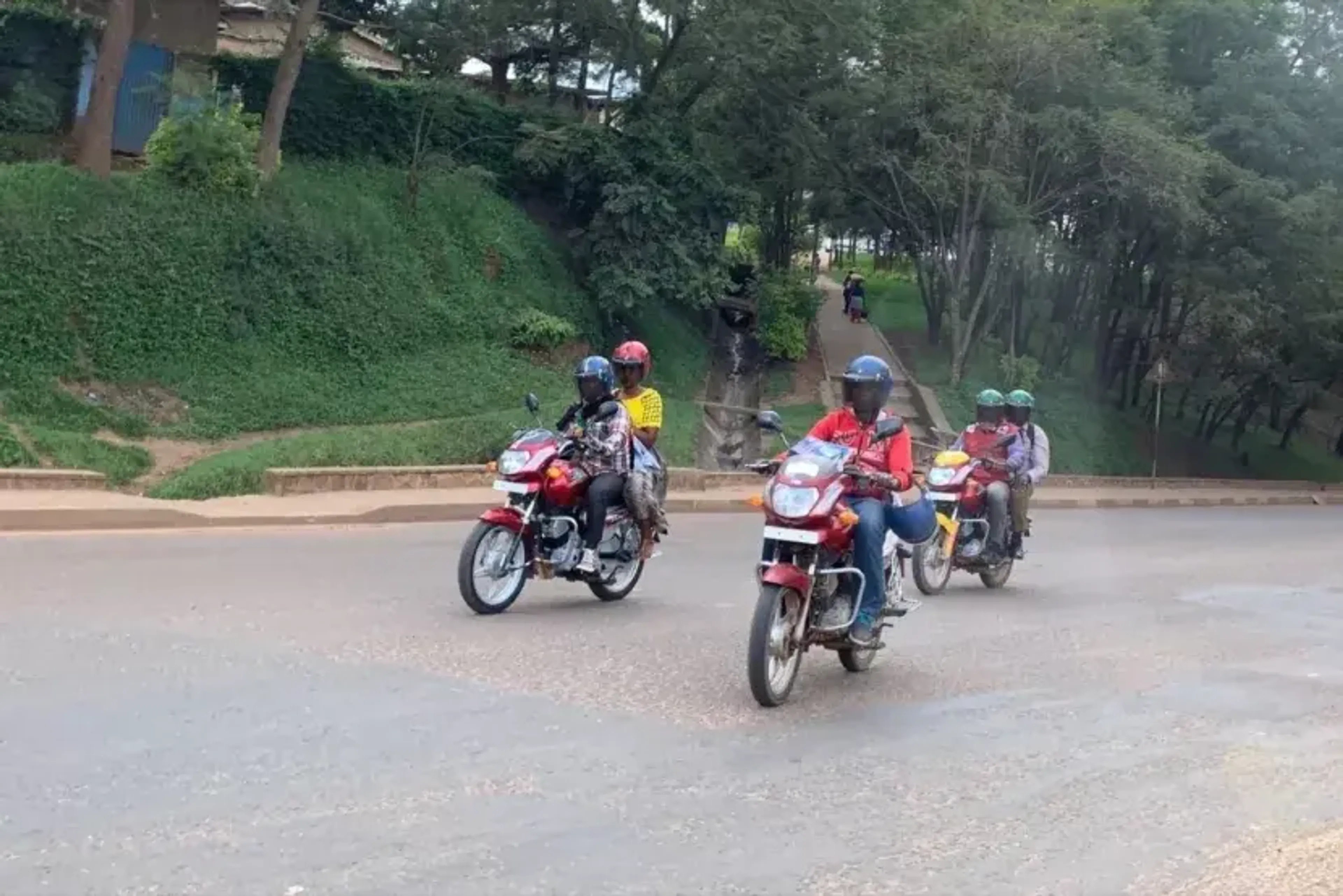 Motorcyclists in Kigali
