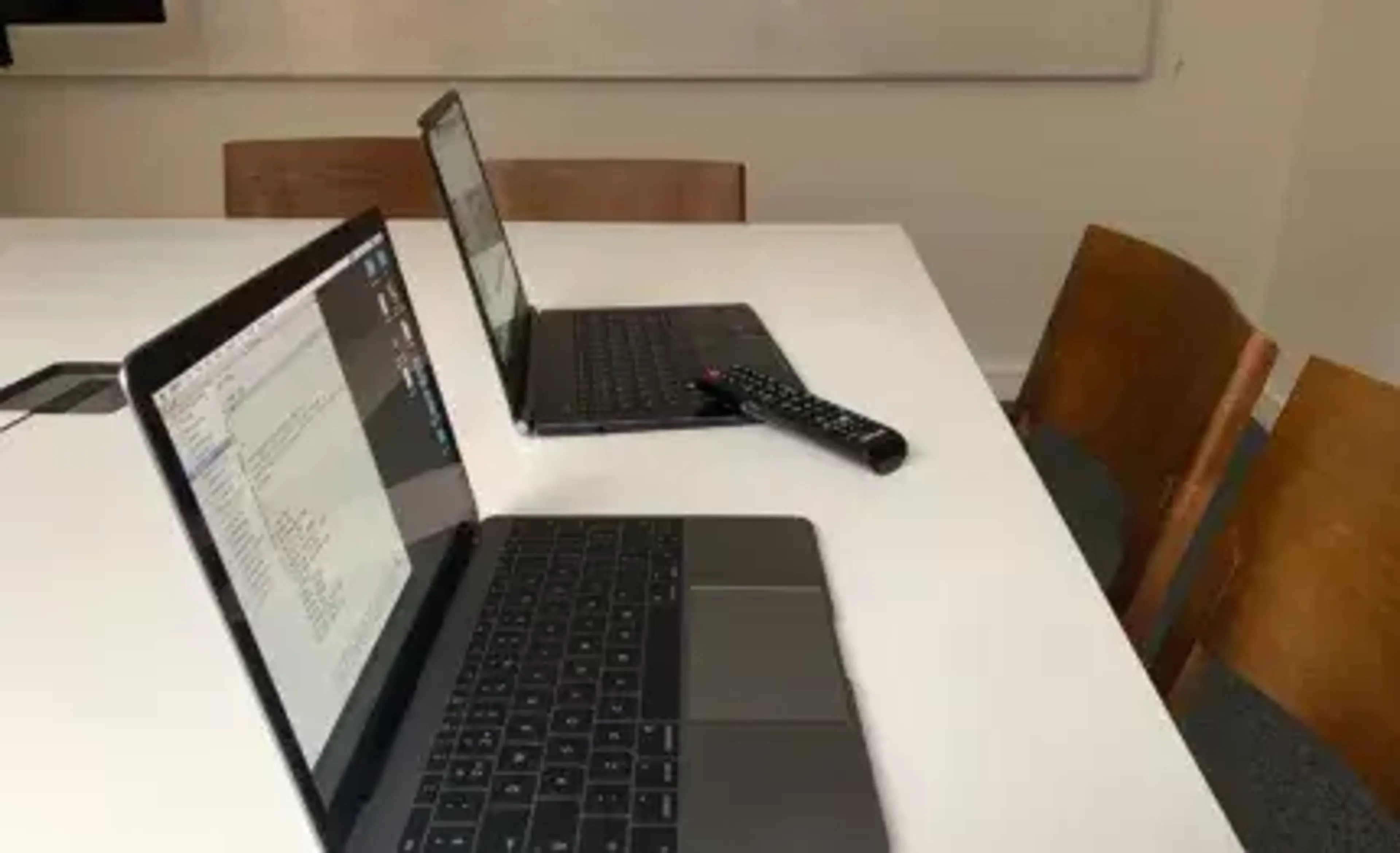 Laptops on a desk