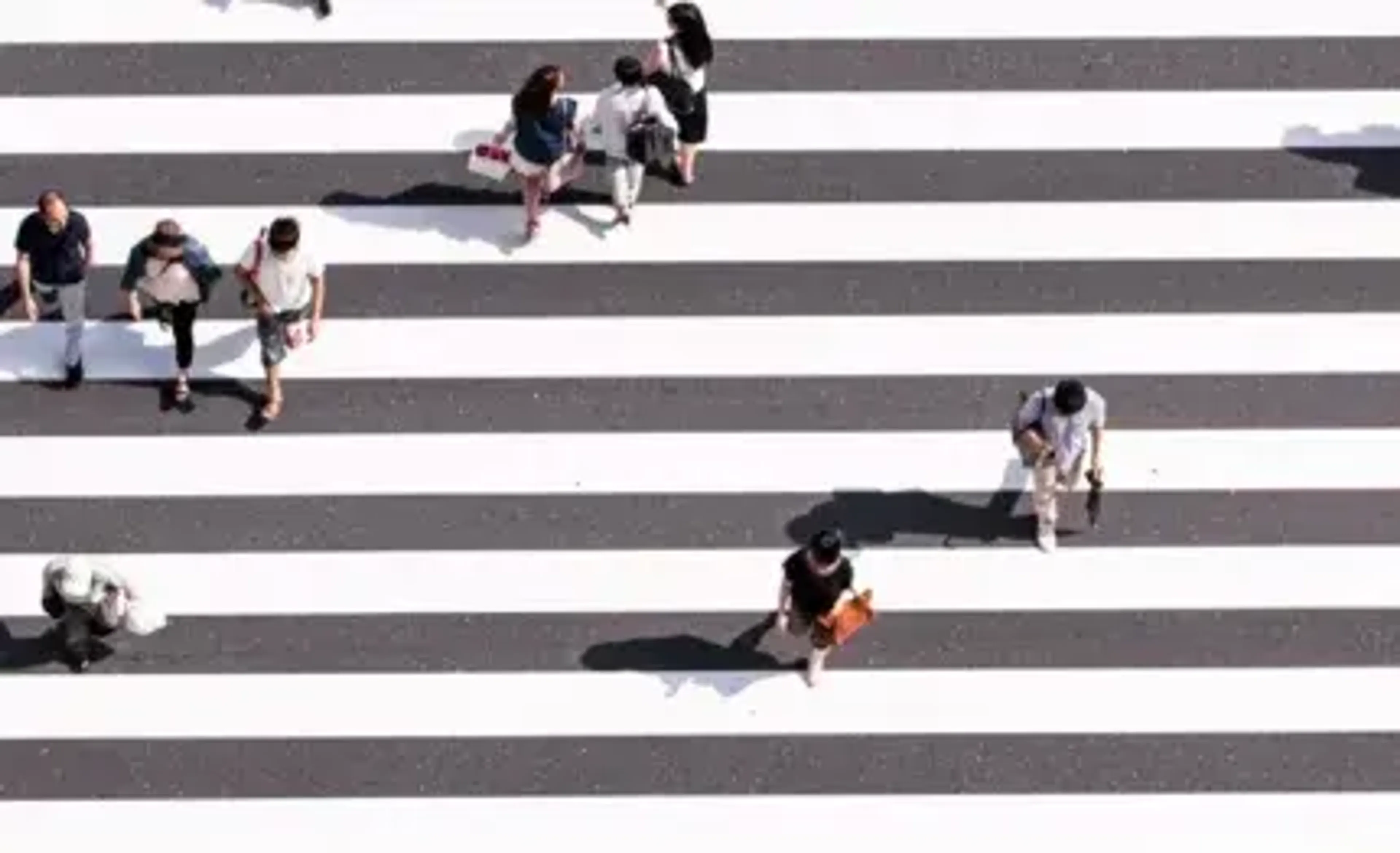 Zebra crossing aerial view